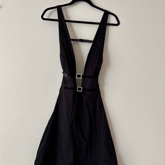 Anthropologie Black Mini Dress with Silver Accents - Picture 3 of 5